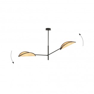 Lampe de plafond Cano Rotin (2 lumieres)