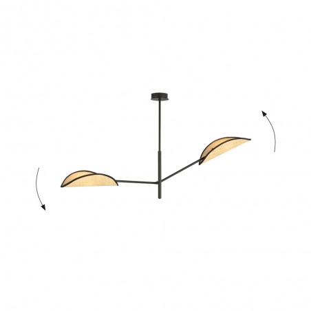 Lampe de plafond Cano Rotin (2 lumieres)