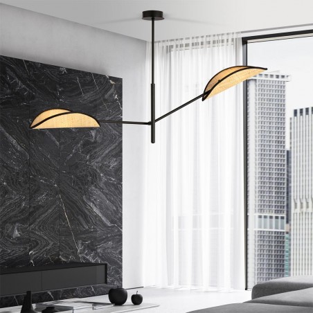 Lampe de plafond Cano Rotin (2 lumieres)