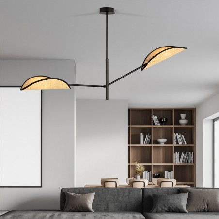 Lampe de plafond Cano Rotin (2 lumieres)