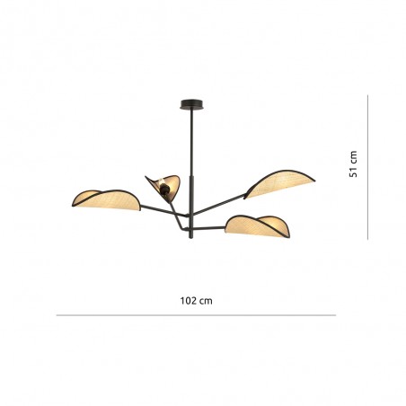 Lampe de plafond Cano Rotin (4 lumieres)