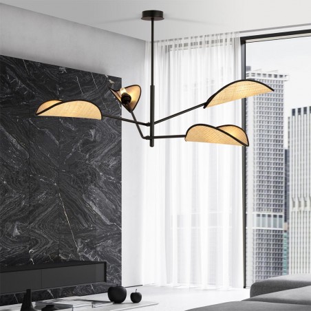 Lampe de plafond Cano Rotin (4 lumieres)