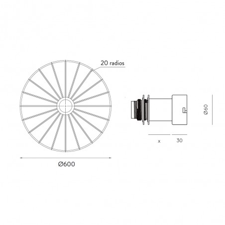 Applique Murale Wheel Noir