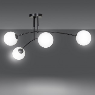 Plafonnier Mobis Noir (4 lumieres)
