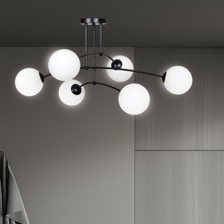 Plafonnier Mobis Noir (6 lumieres)