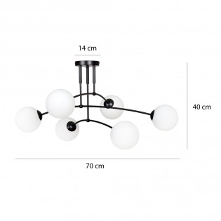 Plafonnier Mobis Noir (6 lumieres)