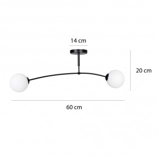 Plafonnier Mobis Noir (2 lumieres)