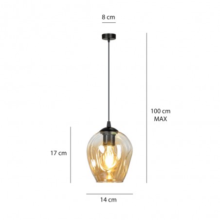Lampe de plafond Domos Ambre