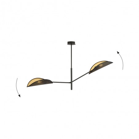 Lampe de plafond Cano Noir (2 lumieres)