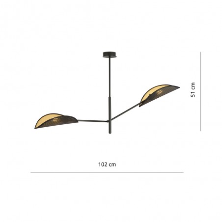 Lampe de plafond Cano Noir (2 lumieres)