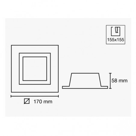 Downlight LED Combi carrée (double allumage)