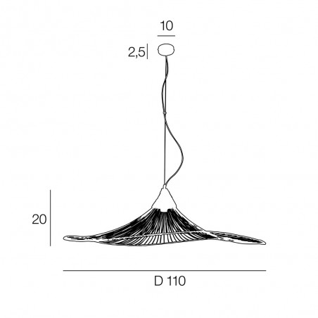 Lampe de suspension Lizzie Rotin XL