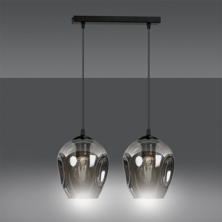 Regletté de plafond Domos Graphite (2 lumieres)