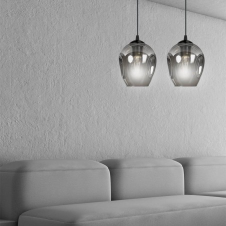 Regletté de plafond Domos Graphite (2 lumieres)