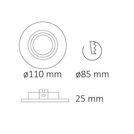 Encastré inclinable Helium Plus Rond