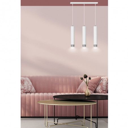 Regletté de suspension Mura Blanc/Chrome (3 lumieres)