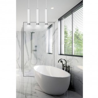 Regletté de suspension Mura Blanc/Chrome (3 lumieres)