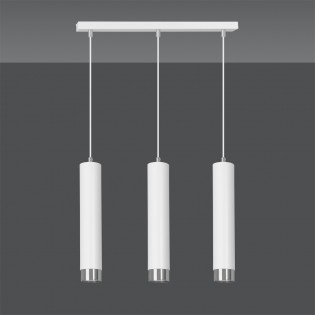 Regletté de suspension Mura Blanc/Chrome (3 lumieres)