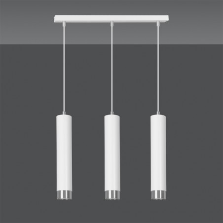 Regletté de suspension Mura Blanc/Chrome (3 lumieres)