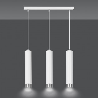 Regletté de suspension Mura Blanc/Chrome (3 lumieres)