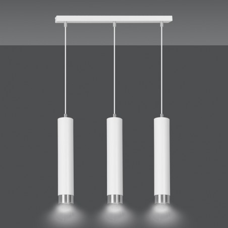 Regletté de suspension Mura Blanc/Chrome (3 lumieres)