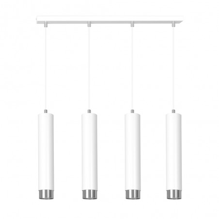 Regletté de suspension Mura Blanc/Chrome (4 lumieres)