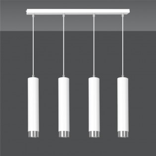 Regletté de suspension Mura Blanc/Chrome (4 lumieres)