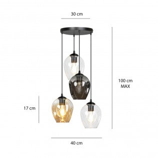 Lampe de suspension Domos Graphite (4 lumieres)