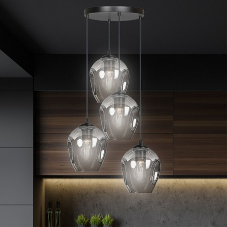 Lampe de suspension Domos Graphite (4 lumieres)