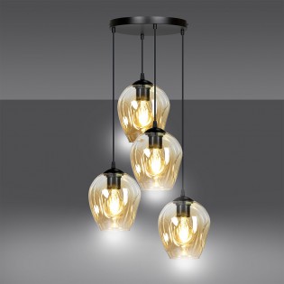 Lampe de suspension Domos Ambre (4 lumieres)