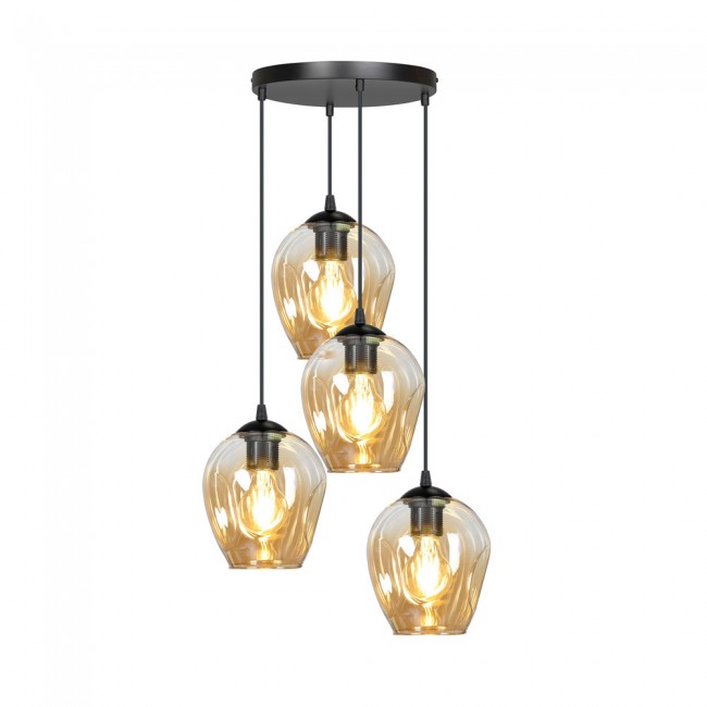 Lampe de suspension Domos Ambre (4 lumieres)