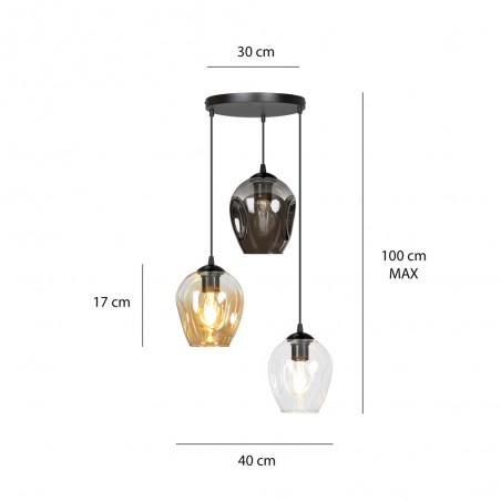 Lampe de suspension Domos Transparent (3 lumieres)
