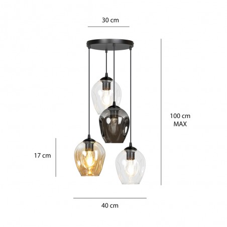 Lampe de suspension Domos Mix (4 lumieres)