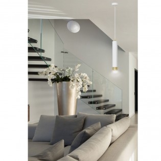 Lampe de suspension Mura Blanc/Or
