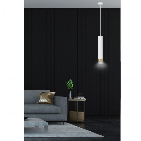 Lampe de suspension Mura Blanc/Or