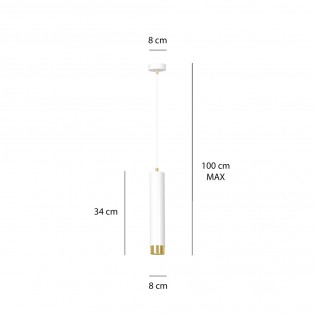 Lampe de suspension Mura Blanc/Or