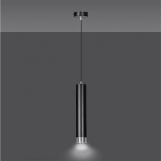 Lampe de suspension Mura Noir/Chrome