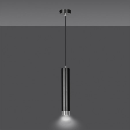 Lampe de suspension Mura Noir/Chrome