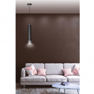 Lampe de suspension Mura Noir/Chrome