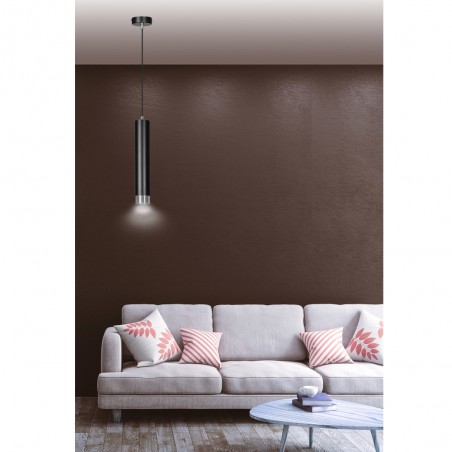 Lampe de suspension Mura Noir/Chrome