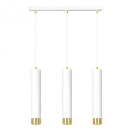 Regletté de suspension Mura Blanc/Or (3 lumieres)