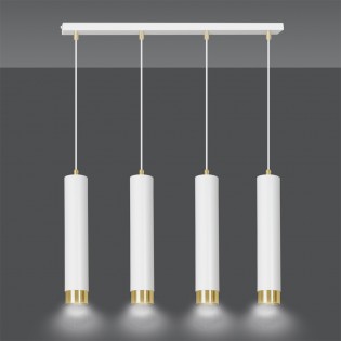 Regletté de suspension Mura Blanc/Or (4 lumieres)
