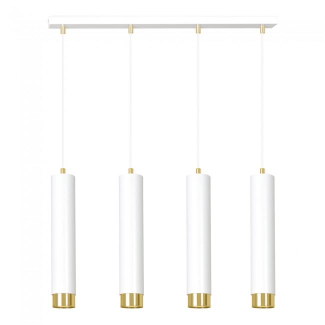Regletté de suspension Mura Blanc/Or (4 lumieres)