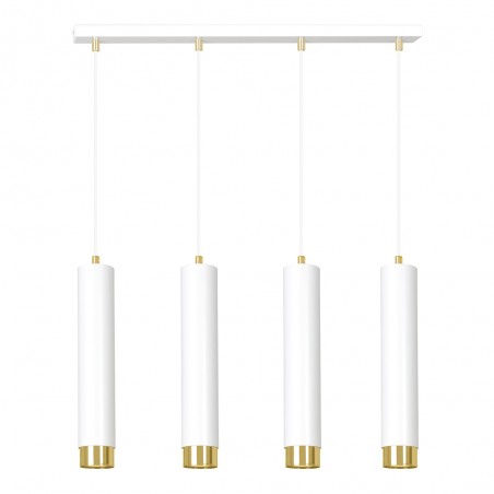 Regletté de suspension Mura Blanc/Or (4 lumieres)