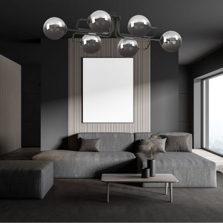 Plafonnier Vesta Graphite (6 lumières)