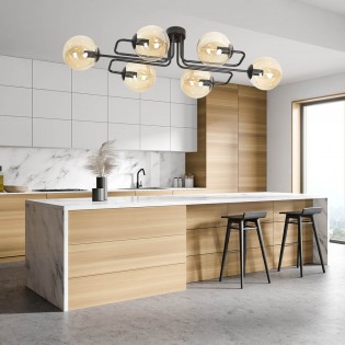 Plafonnier Vesta Ambre (6 lumières)