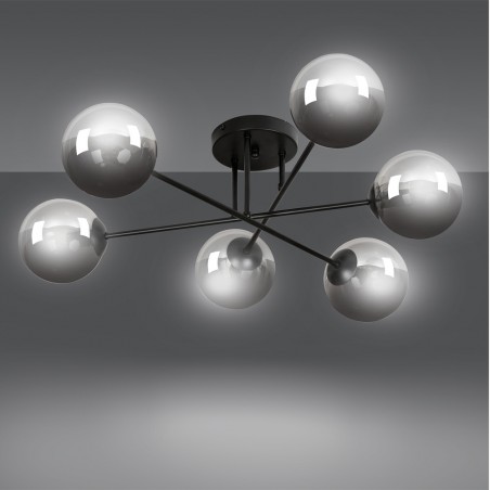 Plafonnier Vesta II Graphite (6 luminaires)