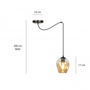Lampe de plafond Maranto Ambre