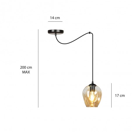 Lampe de plafond Maranto Ambre