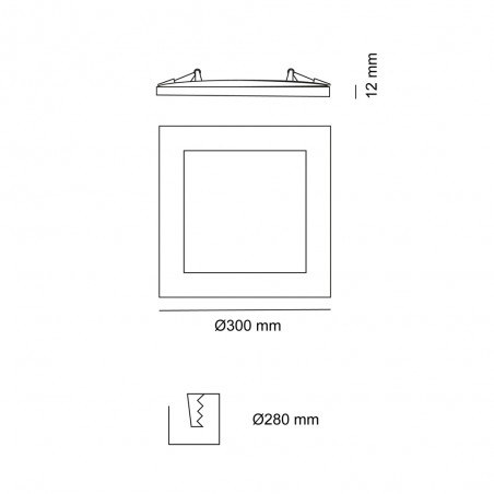 Downlight encastré á LED Know Carre Blanc (30W)